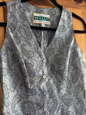 Hartmeyer Saddlery equestrian silk paisley vest “ inVestments “ Sz XS